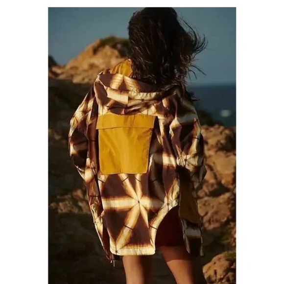 FP Movement by Free People Yellow and Brown Packable Rain Coat XS- New! - Picture 2 of 10